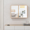 Cabinet Mirror Wall-Mounted Bathroom Mirror w/ Storage Natural