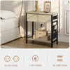Nightstand End Table Bedside Table with Storage Bag USB Ports Charging Station