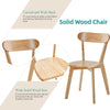 4pcs Mid Century Solid Wood Curved Backrest Dining Chairs Dining Room Kitchen