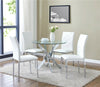 Glass Dining Table Set with 4 Chairs Faux Leather Living Room Kitchen Furniture