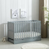 Grey Wooden Baby Cot Bed & Drawer & Aloe Vera Mattress (Orlando Drawer)