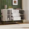 Sideboard with 2 Doors 3 Drawers Buffet Storage Cabinet Cupboard TV Unit White
