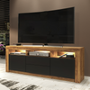 TV Unit 160cm I Sideboard Cabinet I TV Stand I Black Matt Doors I Free LED