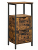 Rustic Bathroom Cabinet Storage Unit Slim Cupboard with Drawers And Open Shelf