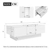 Coffee Table with Hidden Storage and 2 Drawers High Gloss White for Living Room