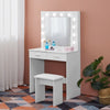 White Dressing Table Vanity Set w/ Mirror Stool Makeup Desk Bedroom Furniture UK