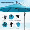 3M Garden Cantilever Parasol w/ LED Lights Outdoor Banana Hanging Tilt Crank