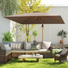 297cm Patio Cantilever Umbrella Square Double-Top Offset Umbrella Coffee