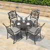 5pcs Cast Aluminium Cafe Bistro Set Table and 4 Chairs Outdoor Garden Furniture