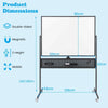Magnetic White Board Large Standing White Board 120 x 90 CM Office-Black