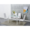 3 Colours Dining Table and 4 / 6 Padded Chairs Set Home Kitchen Furniture New