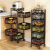 Kitchen Rotating Wheels Tier Trolley 6 Utility Vegetable With Storage Cart Fdxxi
