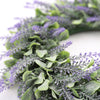 Artificial Lavender Wreath Spring Flower Wreath for Front Door Garden Wall