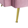 Modern Luxury Velvet Sofa Bed Pink 3 Seater Nonwoven Contrast Gold Metal Legs