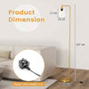 Bedroom Tall Pole Light Modern Standing Lamp w/Foot Switch-Gold