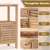 Outdoor Potting Bench Acacia Wood Garden Potting Table with Storage Shelf