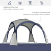 Outdoor Gazebo Event Dome Shelter Party Tent for Garden Camping Cream and Blue