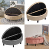 Semi-Circle Storage Footstool Ottoman Pouffe Stool Velvet Chair Upholstery Bench