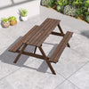 4/6 Seater Garden Picnic Bench Wooden Rectangle Table Patio Set Outdoor Brown UK