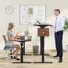 140 x 60 cm Height Adjustable Desk Electric Standing Desk Home Office Brown