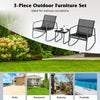 3Pcs Outdoor Rocker Chairs Table Set Garden Patio Rocking Chairs Glass-Top Table