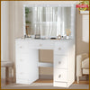 Large Dressing Table With 11 led Mirror Drawers Vanity Set Bedroom Makeup Table