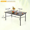 Metal Garden Dining Table Outdoor Patio w/ Umbrella Hole Rectangle Table Black