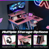 L-Shaped Gaming Desk Small Computer Desk Gaming Workstation w/Outlets