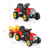 12V Kids Ride On Tractor LED Lights Battery Powered Electric Toy Car w/Trailer