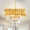 Modern Crystal Chandelier Gold Chandelier, 3-Tier Crystal Chandelier Light Fixtu