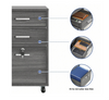 Mobile Filing Cabinet with 3 Drawers Rolling File Storage Cabinets Printer Table