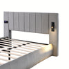 Upholstered Bed Frame Velvet 4ft6 Double Bed with Stereo, Charging & Lighting