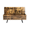 Flip Top Side Table With Storage Narrow Rustic Brown Wooden Chest Trunk Cabinet