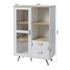 Tall Bookshelf Storage Cabinet Display Shelves Cupboard Larder Pantry Glass Door