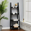 4 Tier Ladder Shelf Storage Shelving Unit Wooden Bookcase Plant Display Black