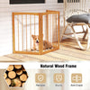 3-Panel Wooden Pet Fence House Doorway Hallway Stairs Porch Natural