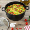 SQ Pro Cast Iron Casserole Dish Black Pre-Seasoned Ovenproof Pot & Lid 4.2L Pan