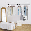 92cm Industrial Pipe Clothes Rack Set of 2 Wall Hanging Garment Rail Bar