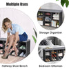 10-Cube Shoe Storage Bench Hallway Shoe Rack Cabinet Wooden Storage Organizer
