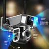 Solar Triple-Lens Linkage Camera 10X Zoom WiFi Security Cameras Surveillance