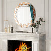 60cm Large Bevelled Silver Wall Mirror Hallway Bedroom Table Round Makeup Mirror