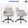 Ralex-chair Office Chairs Faux Cashmere Desk Chair with Adjustable Height,Cream