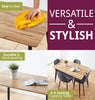 Small Dining Table, Brown Oak Effect Top Kitchen Table in Black Metal Legs,120cm