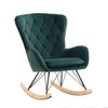 Retro Green Velvet Armchair Lazy Rocking Chair Living Room Bedroom Lounge Seat