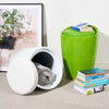 Storage Stool w/ Faux Leather Ottoman Seat Toys Holder ABS Plastic Foam | 51cm