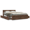 Bed Frame with Headboard Brown Oak 140x200 Engineered Wood P4L5