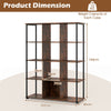 Industrial Open Shelf Display Rack with 2 Anti-tipping Kits-Brown