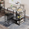 3PCS Bar Table & 2 Stools Set Kitchen Dining Table Set Industrial Furniture