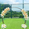 Large Moon Gate Arch Frame Walk Through Flowers Circular Standing Wedding Party