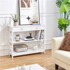 White Console Table with Drawer, 3 Tiers Slim Entryway Table for Living Room